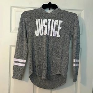 JUSTICE GIRLS HOODED TOP : SIZE 12